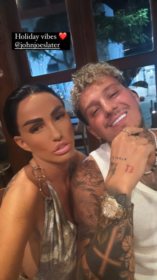 Katie Price and John Joe Slater on holiday.