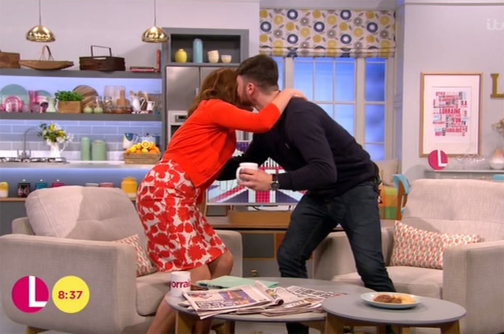 Wayne insisted on giving Lorraine a kiss