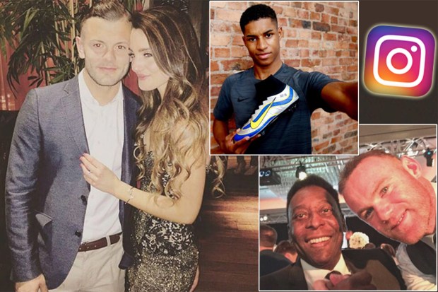 Which England star tops the Insta list?