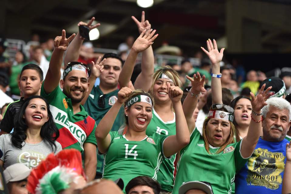 Supporters of Mexico wait for the start