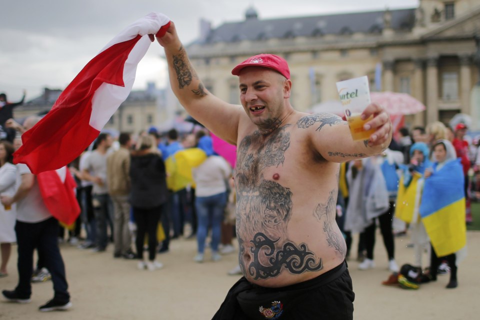 Poland fan celebrates at Euro 2016