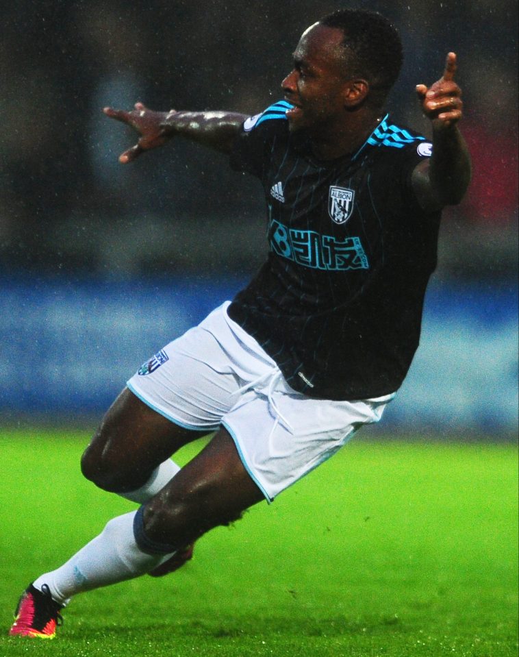 Saido Berahino in action for West Brom during pre-season clash against Torquay