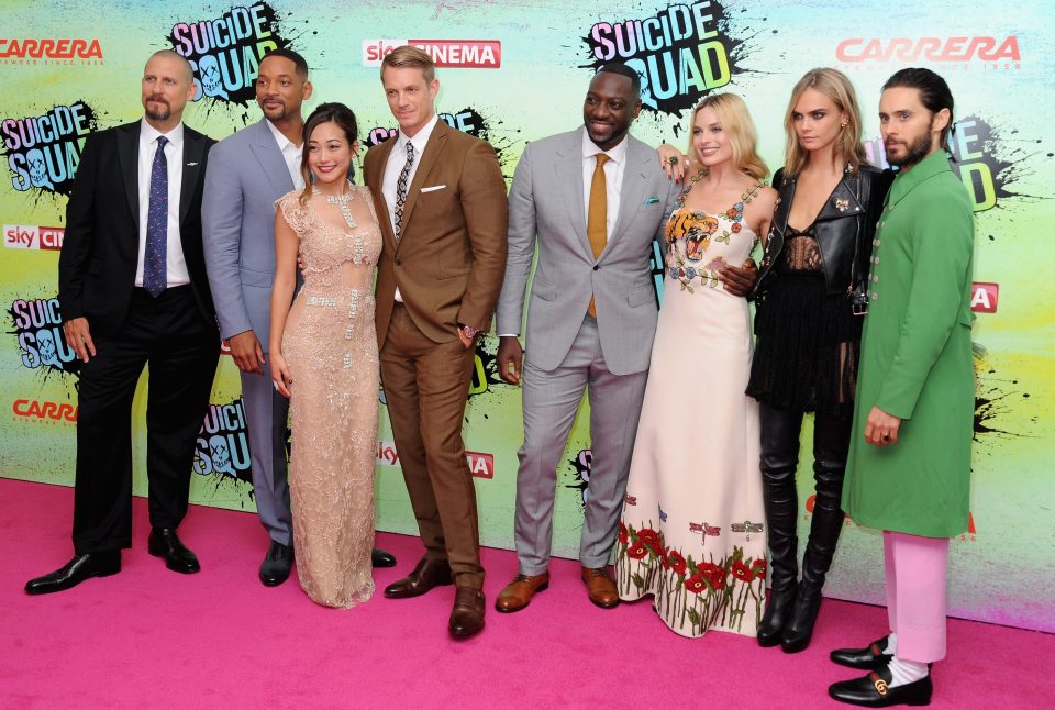 Earlier in the night on the hot pink carpet