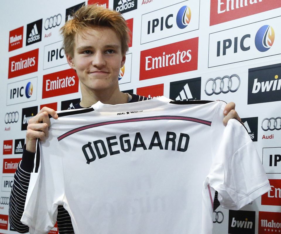 Real Madrid's new teenage signing Martin Odegaard from Norwegian club Stromsgodset 