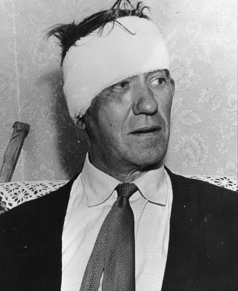 The train's driver, Jack Mills, was hit over the head with a cosh during the attack