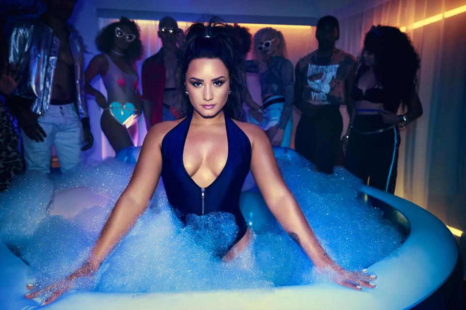  Demi Lovato during steamy video shoot for single Sorry Not Sorry