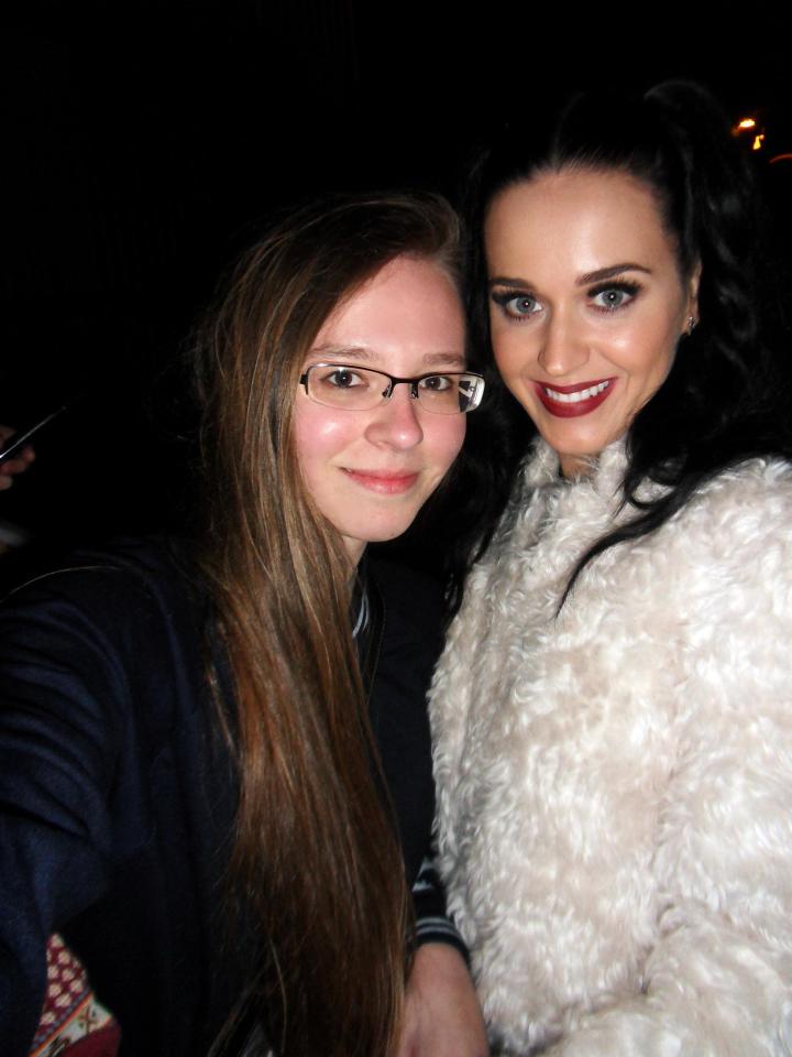 The 25-year-old takes a snap with singer Katy Perry
