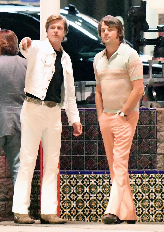  Brad Pitt and Leo Di Caprio are barely recognisable in scenes for their new movie Once Upon A Time in Hollywood