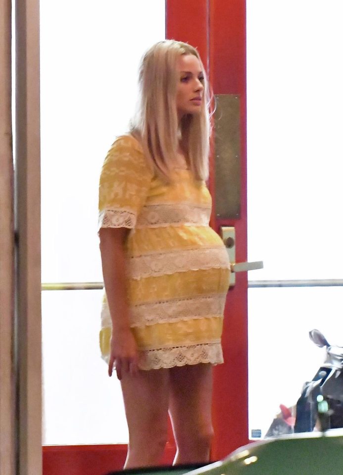  She was later seen chatting to Tarantino as she shot more scenes outside a restaurant