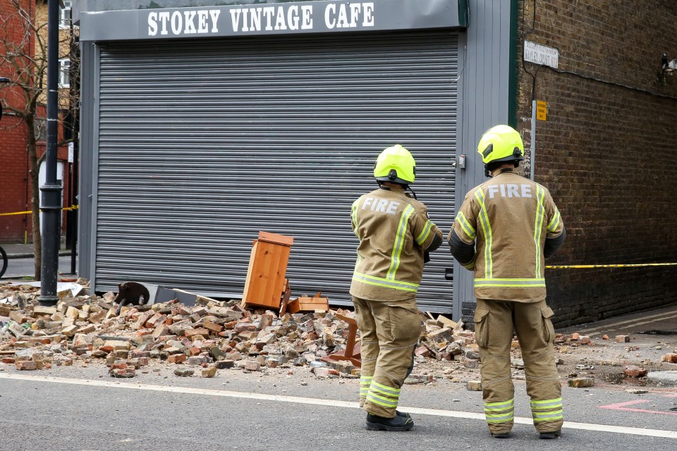 The London Fire Brigade spent almost two hours cleaning up the street