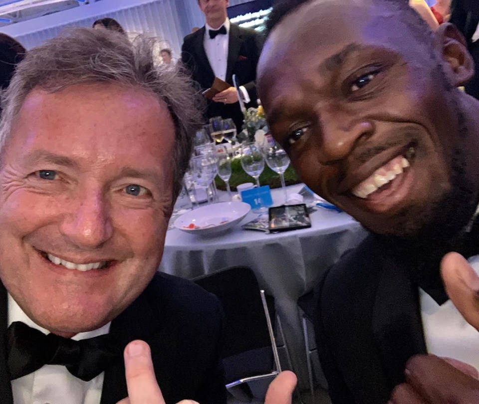  Sprint king Bolt partied alongside Piers Morgan