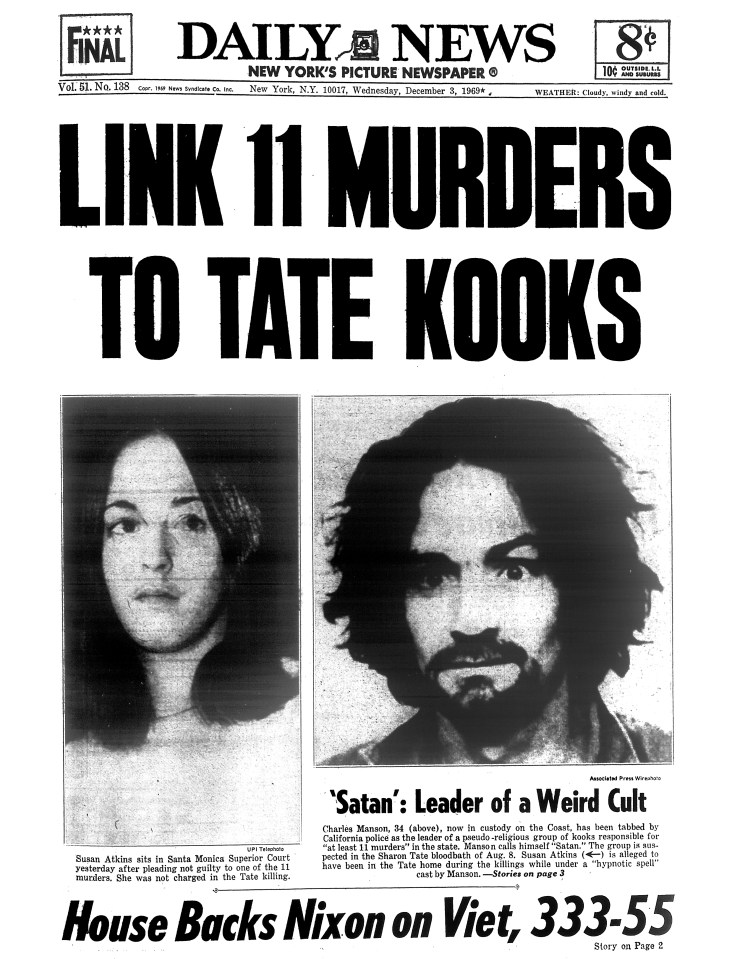  The front page of Daily News in December 3, 1969