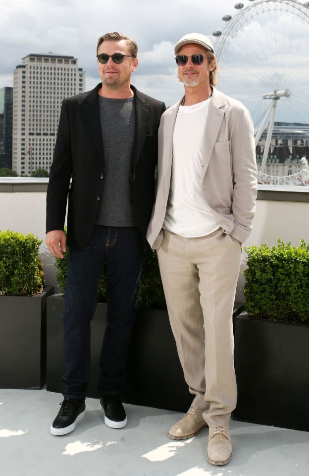  Leonardo opted for darker hues as he wore a black blazer, grey t-shirt and denim jeans as he posed at the hotel overlooking the London Eye