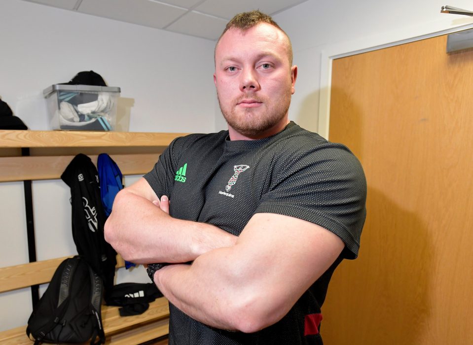 Britain's strongest man Adam Bishop works for Harlequins in his day job