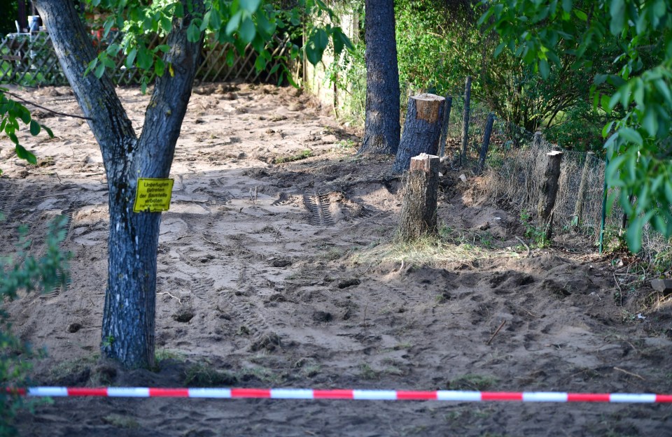 The site of an allotment in Hanover searched by police this week