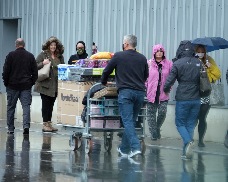 Heavy rain didn't put off panic buyers in Southampton
