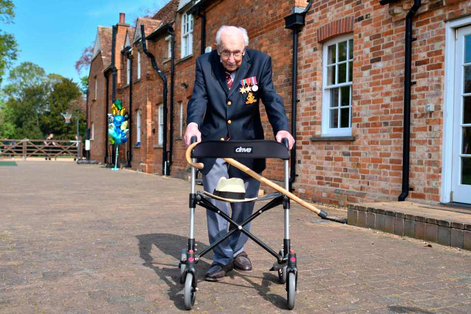 A sponsored walk led to Caption Tom raising millions for NHS charities