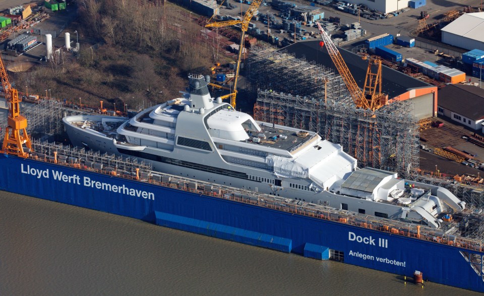 The stunning superyacht will have eight decks, including a helicopter pad