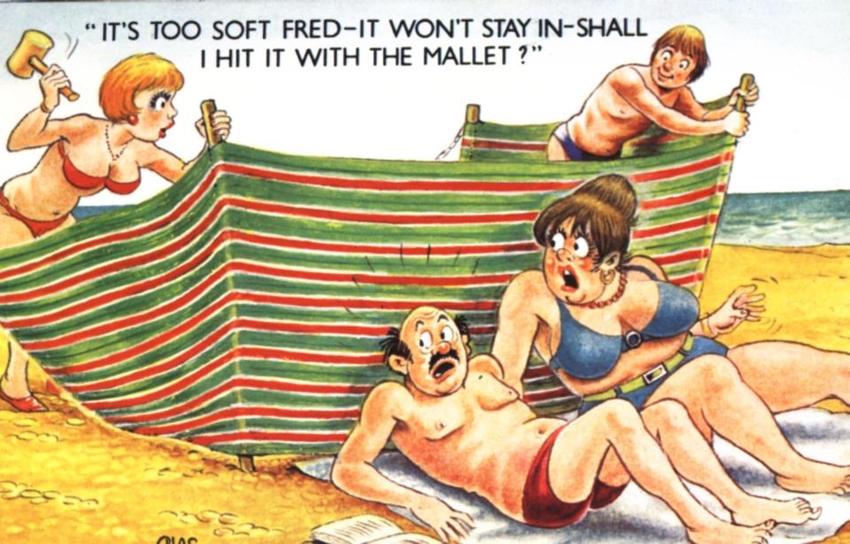 Racy British seaside postcard humour would no doubt prove too much of a handful for today’s snowflakes