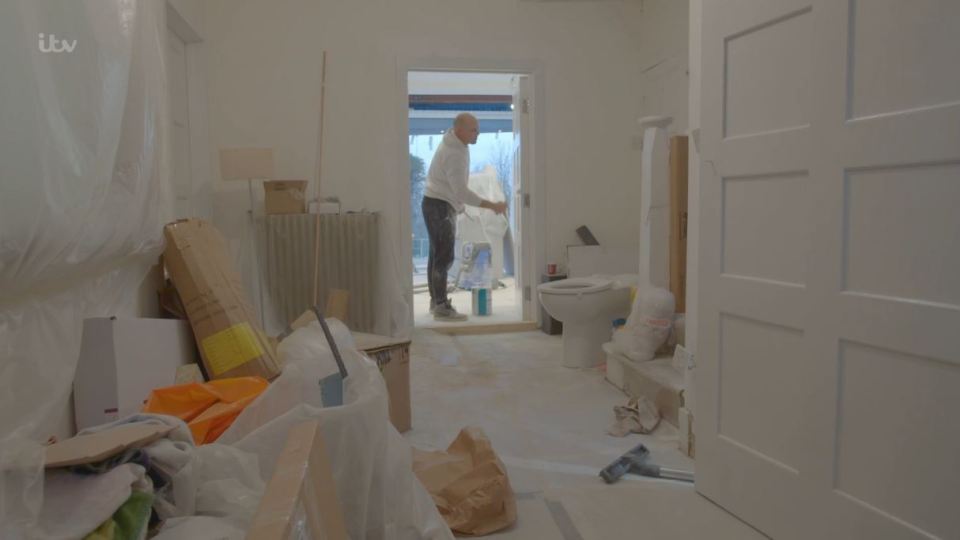 The wash room was converted for Derek's use