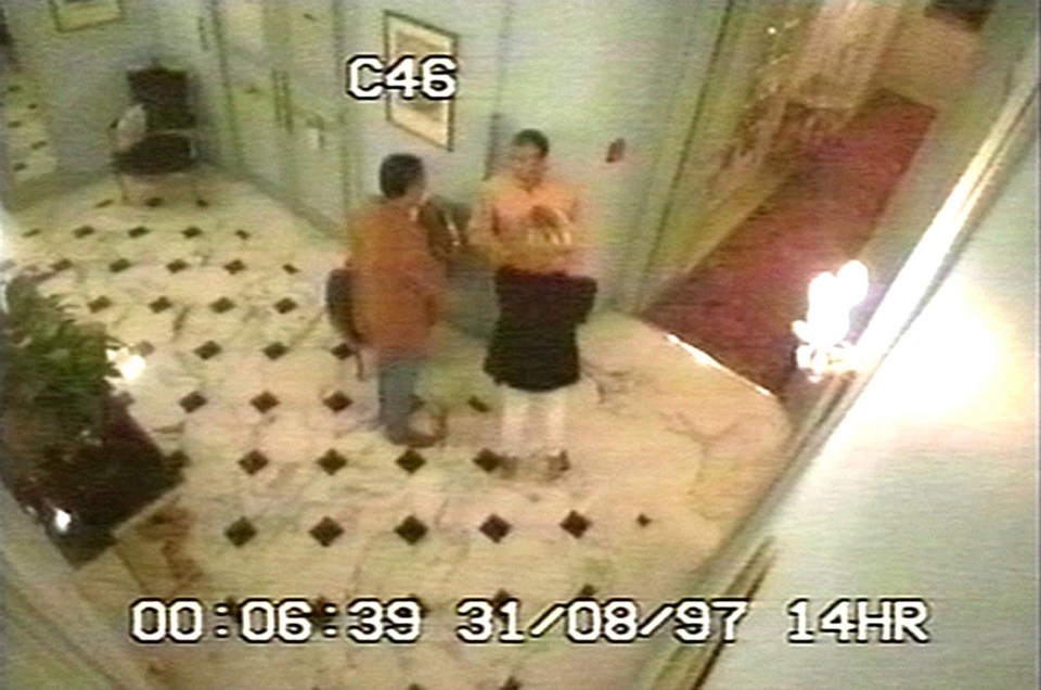 Diana and Dodi inside the Ritz Hotel in Paris