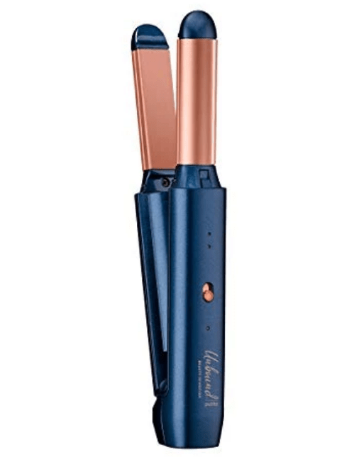 This 2 in 1 straightener and curling iron is rechargeable