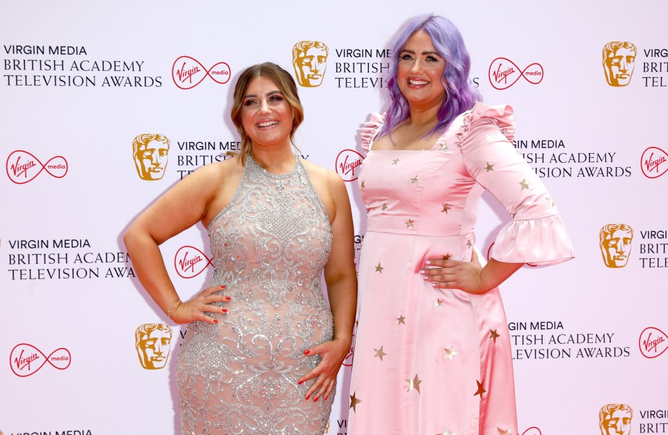 Gogglebox stars Ellie and Izzi Warner looked glam on the Bafta red carpet