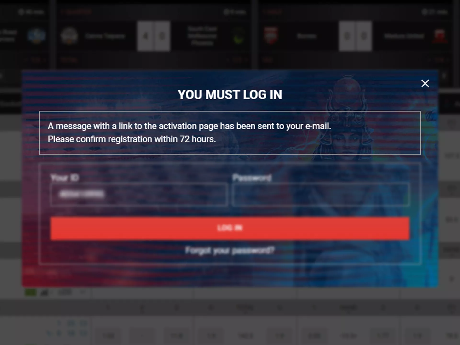 Confirm your account by email.