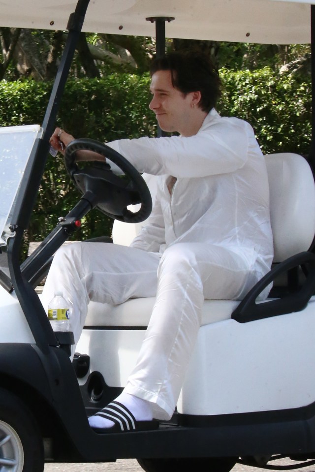 Brooklyn was spotted earlier today taking a golf cart for a spin