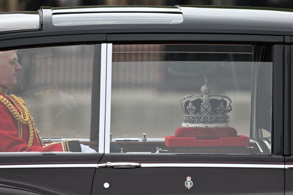 The Imperial State Crown was driven to the Houses of Parliament ahead of the event