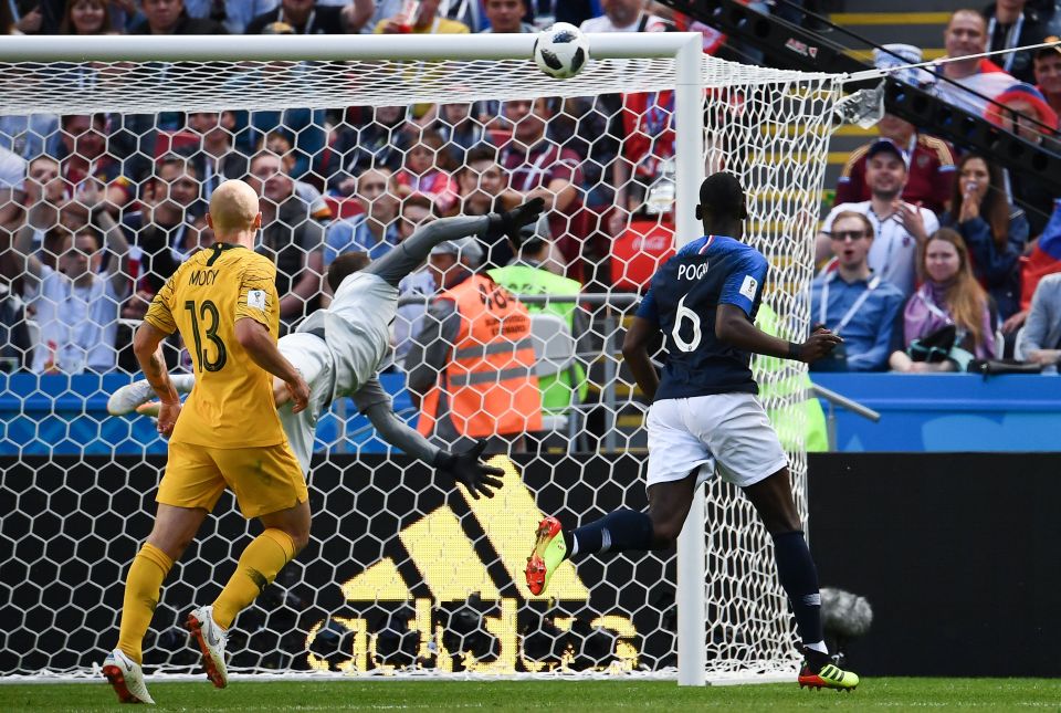 Pogba scored the winner as France beat Australia 2-1 in the 2018 World Cup.