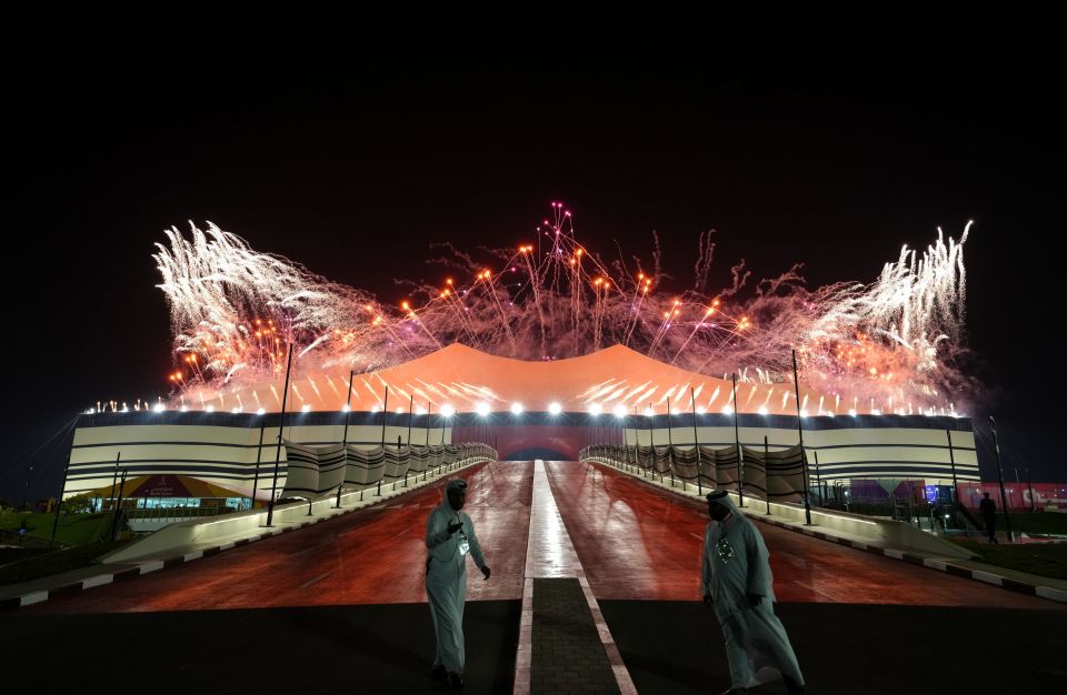 Fireworks filled the air around the stadium