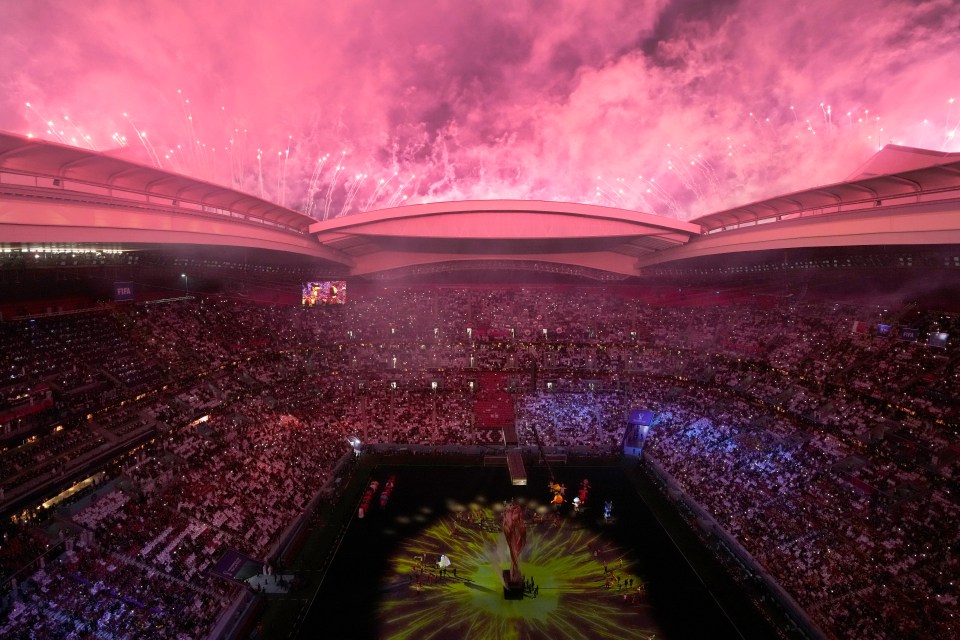 The stadium was lit up by an impressive set of fireworks