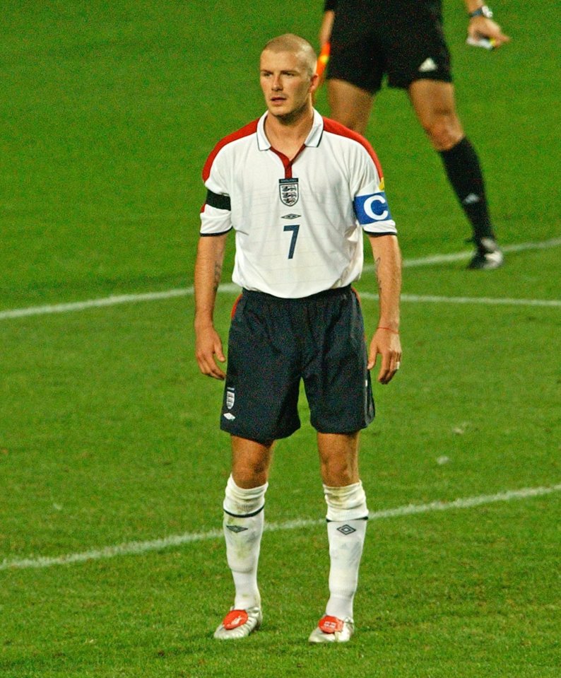 Brooklyn's famous dad David during his England playing career