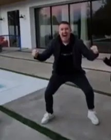 Keane celebrated wildly after pulling off the unlikely shot