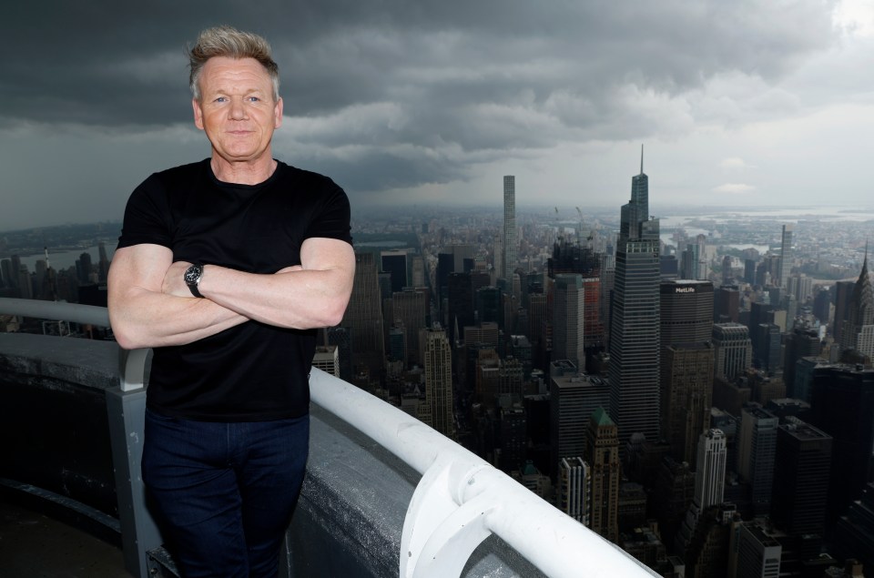NEW YORK, NEW YORK - JUNE 14: Gordon Ramsay visits the Empire State Building at the Empire State Building on June 14, 2023 in New York City. (Photo by John Lamparski/Getty Images for Empire State Realty Trust)