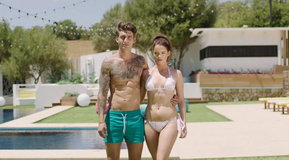 Chris with Maura on Love Island - who he went on to date