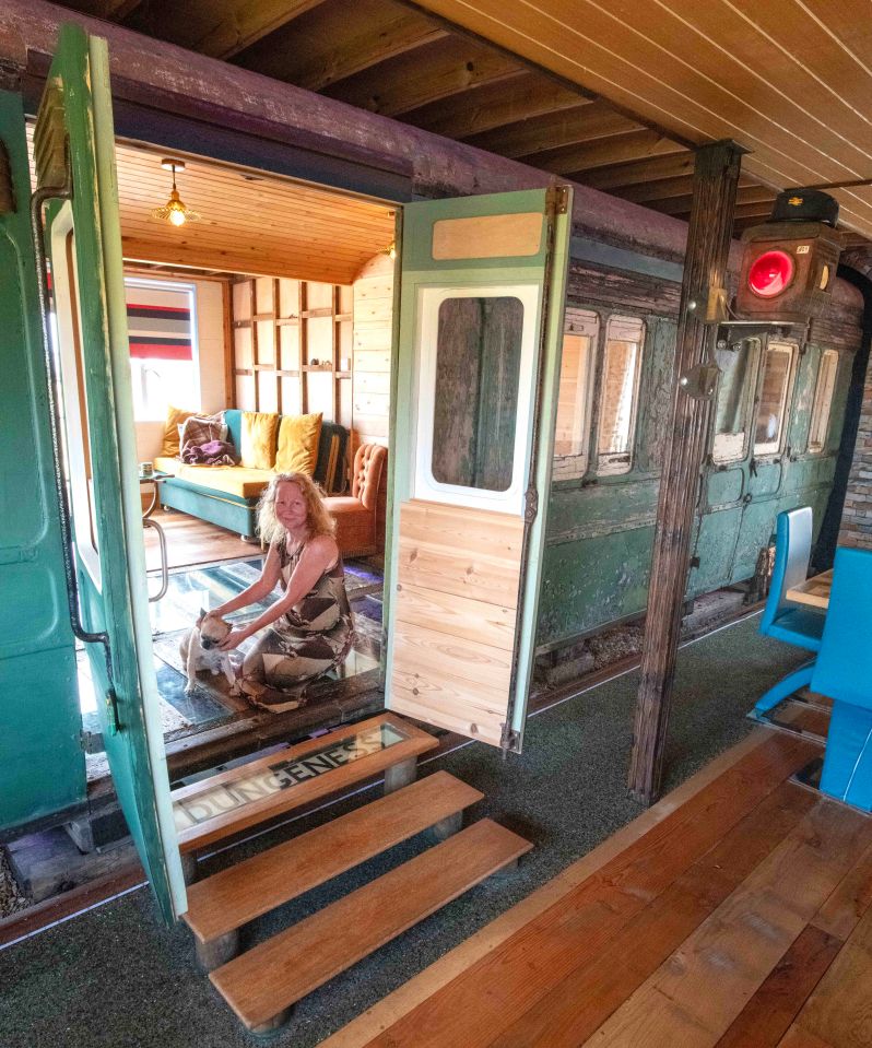 Rebecca Jessup converted an original train carriage into a two-bedroom home she occasionally rents out
