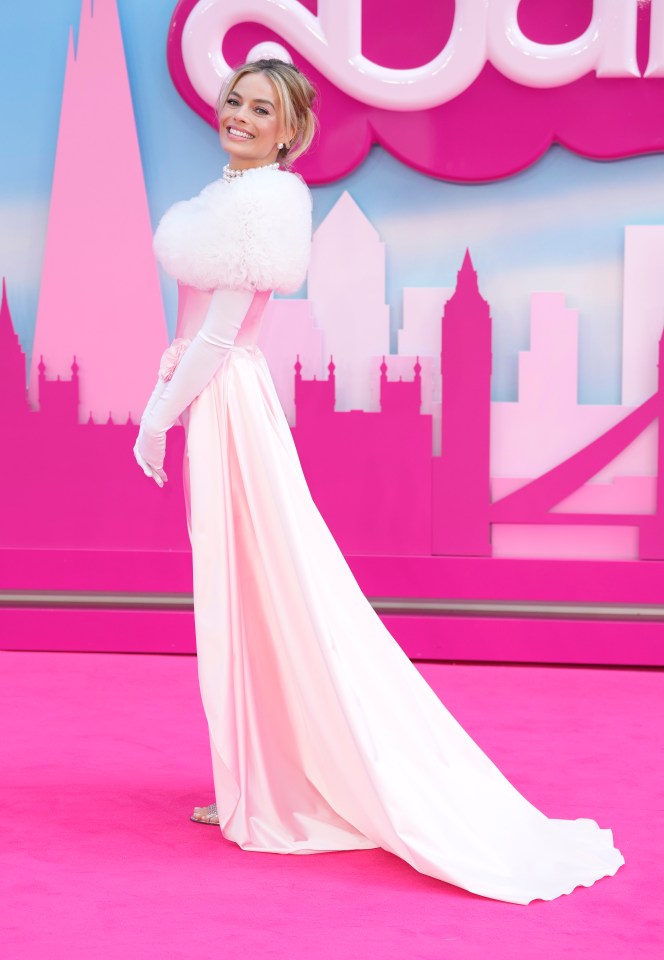 Leading Barbie Margot Robbie was all smiles at the star-studded event in London