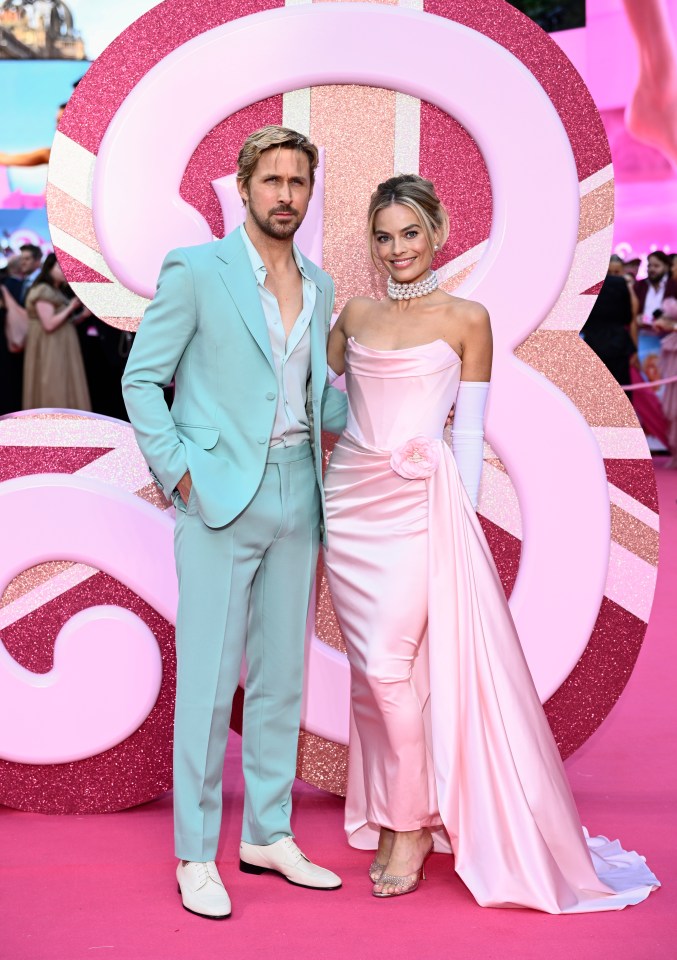 Margo posed with her 'Ken' - Ryan Gosling - for the cameras