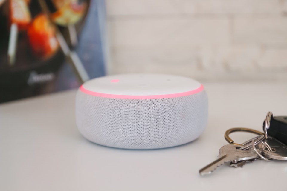 Amazon echo dot showing the red ring