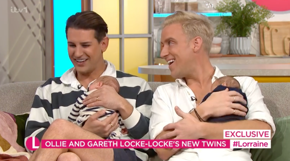 Gareth and Ollie Locke-Locke were on Friday's show with their newborn twins