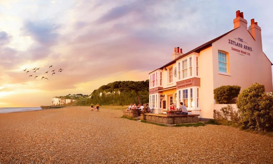 Step out from the Zetland Arms right onto the beach