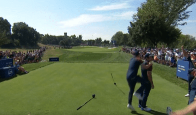Team Europe celebrated and will be hoping he can do similar this weekend