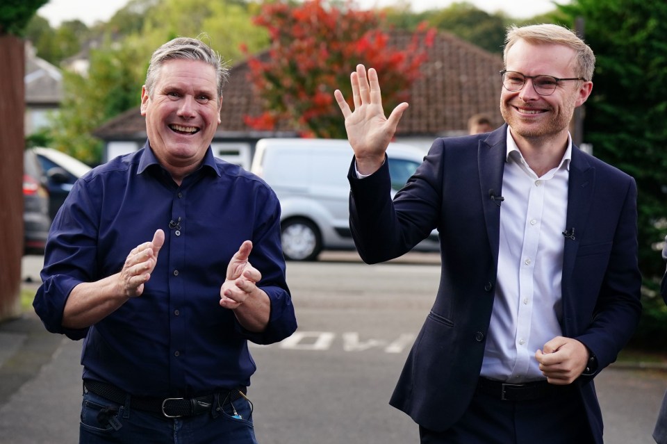 Labour leader Sir Keir Starmer (left) with new Labour MP for Rutherglen and Hamilton West Michael Shanks arriving at a rally following Scottish Labour's win in Rutherglen and Hamilton West by-election. Picture date: Friday October 6, 2023. PA Photo. The seat was vacated after former SNP MP Margaret Ferrier was ousted in a recall petition. Ms Ferrier was kicked out of the SNP for breaching Covid regulations by travelling between London and Glasgow after testing positive for the virus. See PA story POLITICS Rutherglen. Photo credit should read: Jane Barlow/PA Wire