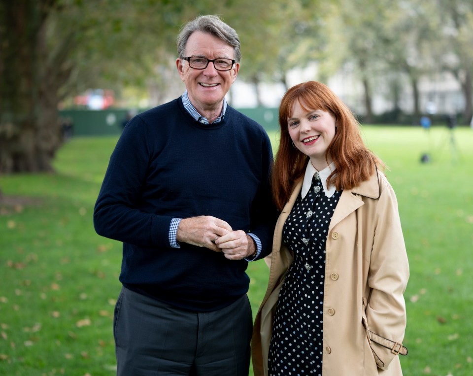 Peter Mandelson with Sun on Sunday Political Editor Kate Ferguson