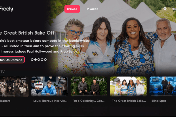 a screenshot of the great british bake off on freely