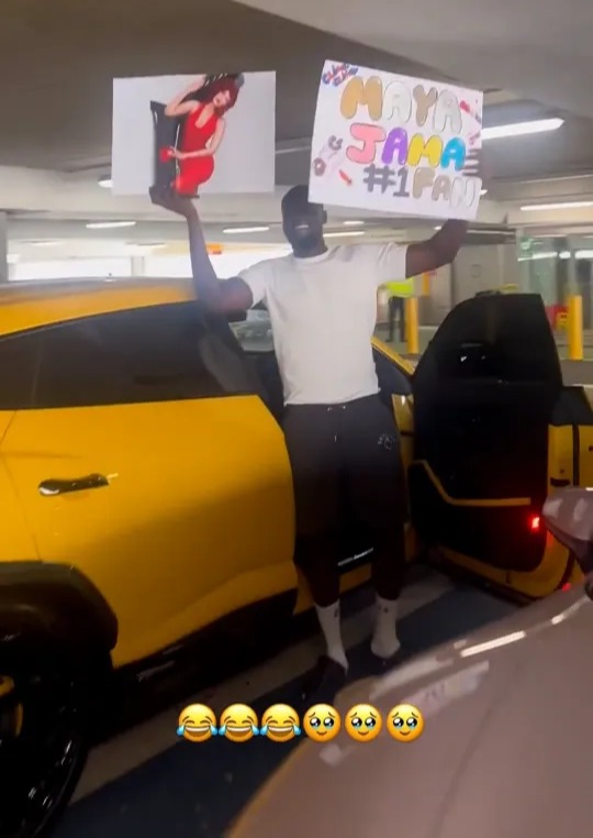 Stormzy picked her up from the airport with sweet handmade signs