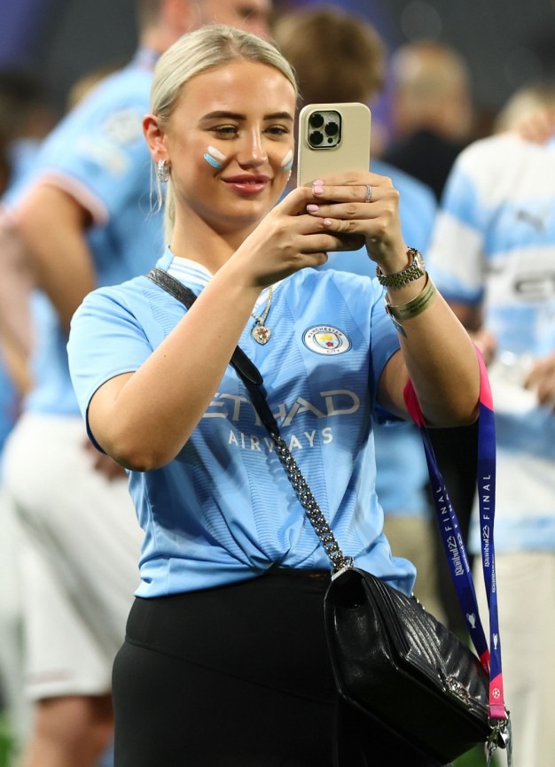 EDITORIAL USE ONLY No use with unauthorised audio, video, data, fixture lists, club/league logos or "live" services. Online in-match use limited to 120 images, no video emulation. No use in betting, games or single club/league/player publications...Mandatory Credit: Photo by Kieran McManus/REX/Shutterstock (13949252ir)..Rebecca Cooke the partner of Phil Foden of Manchester City..Manchester City v Inter Milan, UEFA Champions League, Final, Football, Ataturk Stadium, Istanbul, Turkey - 10 Jun 2023
