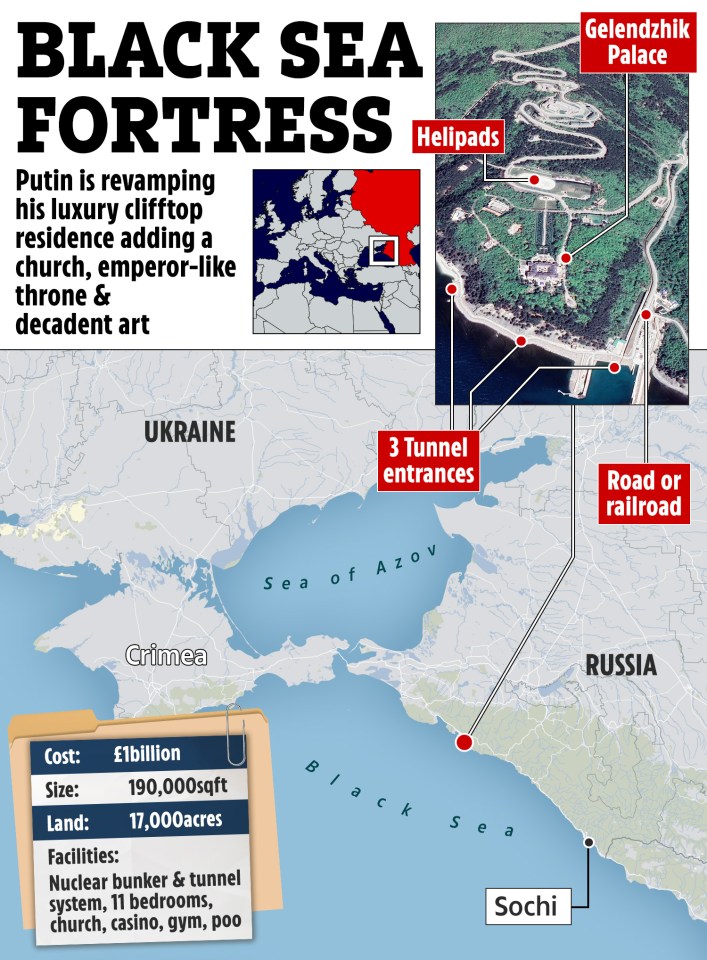 a map showing the location of the black sea fortress